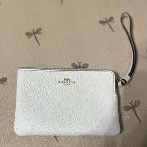 Cream Coach Wristlet